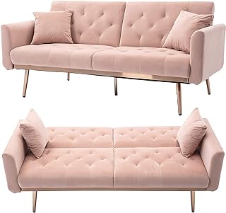 Canapé lit convertible moderne en velours léger et luxueux (rose bébé). À la recherche de bonnes affaires ? Ne cherchez plus ! DIAYTAR SENEGAL  est là pour vous. Avec une gamme complète de produits discount, allant de la maison à l'électroménager, de l'informatique à la mode et aux gadgets tendance, vous trouverez sûrement ce que vous cherchez tout en réalisant des économies substantielles.