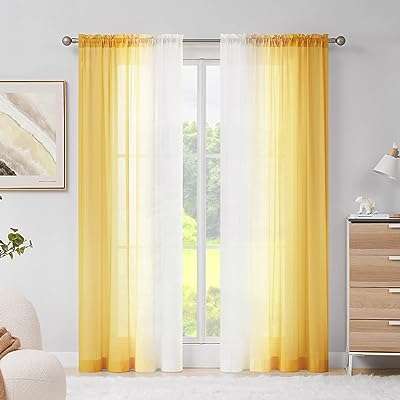 Rideaux melodiox transparents ombrés jaunes 96 pouces de longueur pour salon. Vous cherchez des produits de qualité à petit prix ? Ne cherchez plus ! DIAYTAR SENEGAL  est votre destination en ligne pour tous vos besoins discount. Explorez notre sélection variée, allant de la maison à l'électroménager, de l'informatique à la mode et aux gadgets, et découvrez des offres exceptionnelles qui correspondent à votre budget. Faites des économies sans compromettre la qualité avec DIAYTAR SENEGAL .