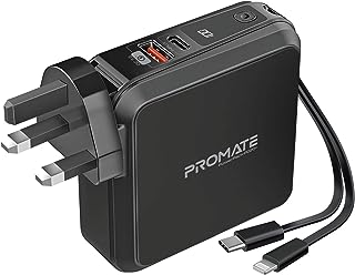 Banque d'alimentation promate chargeur portable universel 15 000 mah avec prise secteur support de téléphone. DIAYTAR SENEGAL, votre destination shopping en ligne pour des promotions exceptionnelles sur des articles d'informatique. Que vous recherchiez un ordinateur portable performant, des accessoires technologiques ou des logiciels, notre boutique discount est là pour vous offrir les meilleurs prix sans compromis sur la qualité. Ne manquez pas nos offres irrésistibles.