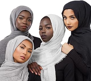 Qymy 4pcs ensemble foulard hijab musulman couleur unie longue écharpe wrap foulards en coton. Faites des économies sur tous vos achats chez DIAYTAR SENEGAL . Notre boutique en ligne vous propose un large choix de produits discount, allant des indispensables pour la maison aux articles high-tech et aux accessoires de mode. Ne manquez pas nos offres exceptionnelles pour acheter intelligemment et à petits prix !