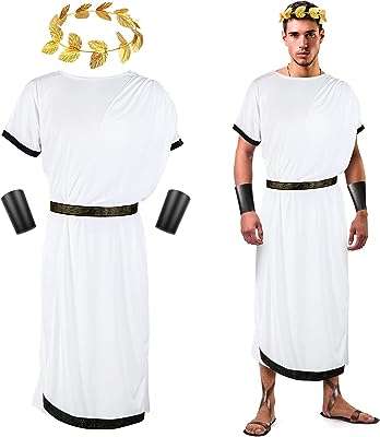 Costume de toge grecque 4 pièces pour hommes romaine de césar costume de fête adultes avec bracelet. DIAYTAR SENEGAL  est votre partenaire de confiance pour des achats en ligne à prix réduits. Explorez notre site pour trouver tout ce dont vous avez besoin, des appareils électroménagers de renom aux gadgets étonnants, et profitez de nos offres exclusives pour réaliser des économies incroyables.