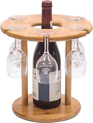 Casier à vin de table avec support en verre pour 8 bouteilles et verres -  DIAYTAR SÉNÉGAL