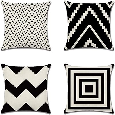 Housses d'oreiller 18" x housse de coussin à motif géométrique noir et blanc pour canapé. Vous recherchez des produits discount de qualité garantie ? Ne cherchez plus ! DIAYTAR SENEGAL  propose une vaste sélection d'articles de maison, d'électronique, d'informatique, de mode et bien plus encore, le tout à des prix compétitifs pour satisfaire tous vos besoins.