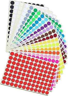 Étiquettes circulaires en pointillés 1920 étiquettes autocollantes de codage  couleur pour organiser les marqueurs - DIAYTAR SÉNÉGAL