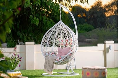 Chaise suspendue de patio extérieur yolan (forme de nid d'œuf) blanc (coussin. Faites des économies intelligentes avec DIAYTAR SENEGAL  - la boutique en ligne qui réunit tous vos besoins essentiels à des prix imbattables. Explorez notre vaste gamme de produits de la maison, de l'électroménager à l'informatique en passant par la mode et les gadgets, et découvrez comment prendre soin de votre budget sans faire de compromis sur la qualité.