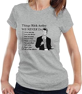 Les choses que rick astley ne fera jamais t shirt pour femme. DIAYTAR SENEGAL  : la boutique en ligne incontournable pour des achats discount dans tous les domaines. Parcourez notre sélection variée allant des produits pour la maison à la technologie dernier cri en passant par la mode tendance. Obtenez des produits de qualité à des prix compétitifs, tout en profitant d'une expérience de shopping en ligne optimale avec DIAYTAR SENEGAL  !