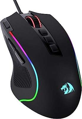 Souris de jeu filaire redragon predator rgb noire m612-rgb