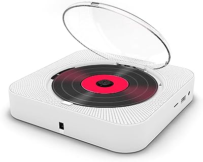 Lecteur CD Portable avec Haut-Parleur Double Stéréo Rechargeable