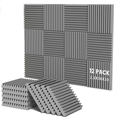12 Pack Panneaux de mousse acoustique, panneaux de mousse