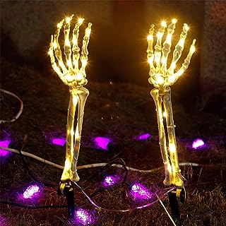 Paquet de 2 décorations de squelette d'halloween piquets de bras éclairés mains crâne rougeoyantes avec lumières. Découvrez DIAYTAR SENEGAL, votre magasin en ligne de confiance pour des bons plans à ne pas manquer. Explorez nos multiples catégories telles que l'électroménager, le mobilier, l'informatique et la mode, et dénichez les offres les plus avantageuses pour tous vos besoins, le tout en un seul endroit.