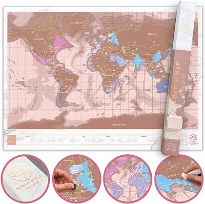 Carte à gratter affiche de carte du monde personnalisée voyage de