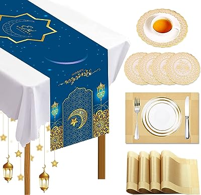 Décorations du ramadan yawalty pour la maison ensemble de décorations de table 9 pièces avec chemin. Faites des économies en un clic avec DIAYTAR SENEGAL  - votre guichet unique pour tous vos besoins en produits discount. Explorez notre sélection diversifiée, allant de l'informatique à l'électroménager, et obtenez les articles dont vous avez besoin sans vous ruiner.