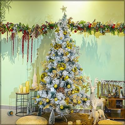 Arbre de noël yatai avec support en métal floqué de neige artificielle pour la décoration. DIAYTAR SENEGAL  - votre partenaire pour un shopping discount en ligne réussi. Parcourez notre assortiment complet de produits discount, incluant tout ce dont vous avez besoin pour la maison, l'électroménager, l'informatique, la mode et les gadgets. Profitez de nos prix avantageux et faites des économies sur vos achats en ligne, sans compromis sur la qualité.