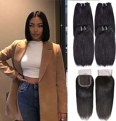 Cheveux humains droits 8 pouces cheveux raides 4 paquets avec fermeture. Faites des économies sur tous vos achats avec DIAYTAR SENEGAL . Notre boutique en ligne vous propose des articles de qualité à prix cassés, que ce soit pour votre maison, l'électroménager, l'informatique ou encore la mode. Ne cherchez plus ailleurs, les meilleures offres discount sont chez nous !