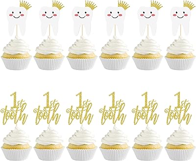 12 pièces pour cupcakes de première dentition décorations de fête dentition pré assemblées. DIAYTAR SENEGAL  - Votre destination en ligne pour des offres discount sur tout ! Parcourez notre vaste sélection de produits pour équiper votre maison avec des électroménagers, des articles de mode tendance et même des gadgets technologiques, le tout à des prix incroyables. Ne manquez pas nos super promotions et économisez dès aujourd'hui !