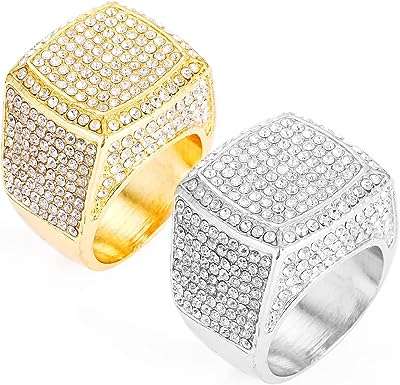 Bague empire hip hop bling diamant bijoux pour hommes forme carrée. DIAYTAR SENEGAL  - Votre source incontournable de produits discount pour la maison, l'électroménager, l'informatique, la mode et les gadgets. Nous sommes fiers de vous offrir une sélection variée à des prix exceptionnels. Parcourez notre boutique en ligne dès maintenant et trouvez les meilleures affaires!