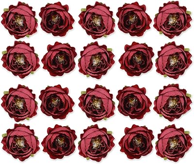 Fleurs artificielles rouge foncé antul 20 fausses roses d'apparence réelle pour bouquets de mariée. DIAYTAR SENEGAL  - optimisez votre budget sans sacrifier la qualité ! Découvrez notre sélection discount allant des articles de mode aux équipements électroménagers, pour des économies garanties.