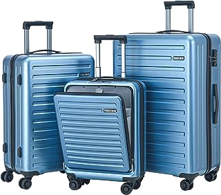 Ensemble Valise rigide Bleu - 3 x bagage serrure roulettes