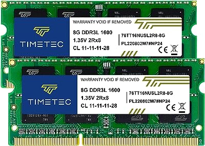 Timetech hynix ic 16 go (2×8 go) ddr3l 1600 mhz pc3l-12800 ram