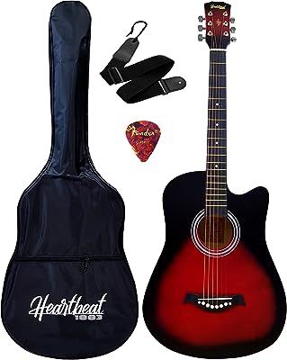 Heartbeat 1883 guitare acoustique 38" avec étui (rouge mat). DIAYTAR SENEGAL  is revolutionizing the way you shop online by offering a wide selection of discounted products under one virtual roof. From top-notch household appliances to high-tech electronics, trendy fashion items, and innovative gadgets, our store ensures you find the best deals on quality products for every aspect of your life.