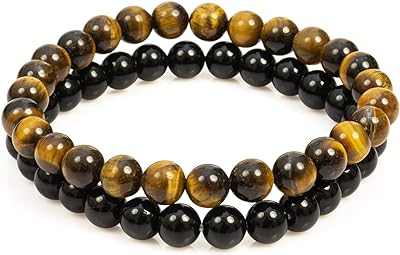 Divine magic 8mm perles d'onyx noir bracelets en caoutchouc pour hommes oeil de tigre. Parfaitement adapté aux chasseurs de bonnes affaires, DIAYTAR SENEGAL  vous offre une expérience de shopping en ligne unique. Notre sélection abondante de produits discount, incluant des articles essentiels pour la maison, l'électroménager, l'informatique, la mode et les gadgets, garantit que vous trouverez ce que vous cherchez sans vous ruiner.