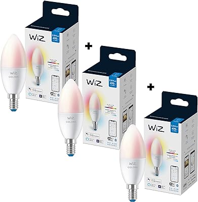 Ampoule led intelligente candle wiz c37 e14 470 lm wi-fi pack de 3