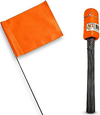 Paquet de 100 drapeaux de marquage orange drapeau de 4" x 5" sur fil. DIAYTAR SENEGAL  - La solution idéale pour les chasseurs de bonnes affaires en ligne. Trouvez des produits discount de haute qualité dans toutes les catégories, y compris la mode, l'électronique, l'ameublement et bien plus encore. Économisez sans compromis sur la qualité !