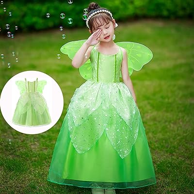 Robe fée clochette fille avec ailes de papillon princesse pour filles. DIAYTAR SENEGAL  deviendra rapidement votre référence pour tous vos besoins discount en ligne. Découvrez notre vaste assortiment de produits allant des indispensables de la maison aux dernières innovations technologiques, en passant par les vêtements et les accessoires de mode à prix cassés. Profitez de notre offre exceptionnelle dès maintenant !