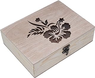 Boîte en bois de pin esslly avec fleur découpée au laser. DIAYTAR SENEGAL  - votre destination pour des produits de qualité à prix réduits. Parcourez notre boutique en ligne pour trouver des offres exceptionnelles sur des articles de maison, d'électroménager, de mode et de gadgets, et économisez tout en enchérissant votre style de vie.