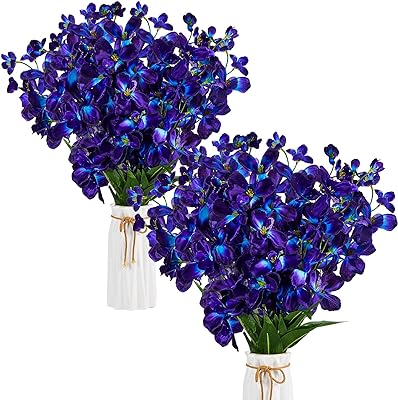 27" fleurs d'orchidées artificielles violettes et bleues orchidées violettes fleurs en soie pour mariage. DIAYTAR SENEGAL  - Votre destination en ligne pour des affaires incroyables. Rendez-vous sur notre site et découvrez un choix sensationnel de produits discount, qu'il s'agisse de l'électroménager indispensable, de l'informatique à la pointe ou des dernières tendances en matière de mode.