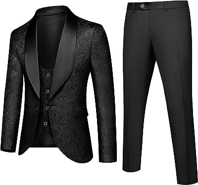 Tuxedos 3 pièces coupe ajustée en jacquard à revers châle pour hommes costumes de bal. DIAYTAR SENEGAL  - votre partenaire discount pour une vie plus abordable. Nous vous présentons une vaste sélection de produits de qualité à des prix imbattables, allant de l'électroménager performant aux articles de mode élégants. Achetez malin avec nous et réalisez d'importantes économies.