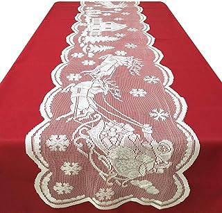 Nappe décorative de noël 13" x 72" blanche en dentelle douce avec renne du père. À la recherche de bons plans ? DIAYTAR SENEGAL  est là pour vous ! Explorez notre sélection discount de produits pour la maison, l'électroménager et l'informatique, ainsi que des vêtements à la mode et des gadgets abordables. Des économies garanties sur tous vos achats en ligne !