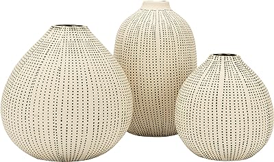 Vase en grès blanc creative co op avec motif à pois noirs (lot de 3). Découvrez DIAYTAR SENEGAL, votre partenaire en ligne pour des achats malins et économiques. Parcourez notre sélection discount de produits pour la maison, l'électroménager, l'informatique, la mode et les gadgets et trouvez les meilleures offres du marché. Profitez de la qualité à prix réduit dès aujourd'hui, grâce à notre boutique en ligne pratique et facile à utiliser.