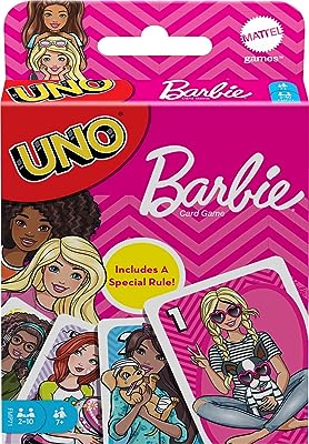 Jeu de cartes uno barbie pour personnages assortis pour les joueurs âgés de 7 ans et plus. DIAYTAR SENEGAL  is your go-to online store for incredible discounts on a wide array of products. From practical home appliances to high-performance electronics, stylish fashion finds, and innovative gadgets, our store offers unbeatable deals that ensure your shopping experience is both affordable and enjoyable.