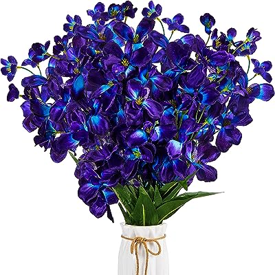 27" orchidées artificielles violet bleu fleurs en soie violette pour mariage. DIAYTAR SENEGAL, votre carrefour en ligne pour des affaires incroyables ! Préparez-vous à être émerveillé par notre vaste gamme de produits discount, allant de l'équipement domestique à l'électroménager, en passant par l'informatique, la mode tendance et les gadgets à prix réduits.