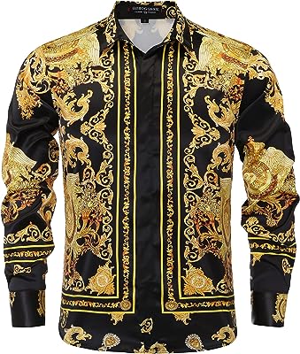 Chemise de bal boutonnée en soie imprimée de marque de luxe pour hommes. DIAYTAR SENEGAL, votre destination shopping idéale pour des produits discount de qualité. Explorez notre catalogue en ligne et trouvez tout ce dont vous avez besoin pour votre maison, de l'électroménager à la mode en passant par les gadgets innovants. Grâce à nos prix avantageux, économisez sans compromis sur la satisfaction de vos achats.