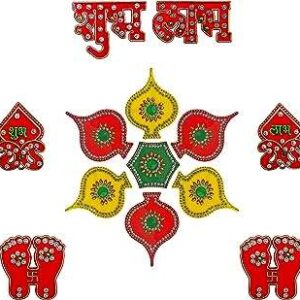 Acrylique rangoli autocollant diwali décoration avec lakshmi mata charan paduka. DIAYTAR SENEGAL  - votre destination en ligne pour des produits à prix cassés. Faites des économies sur des articles essentiels pour la maison, l'informatique, la mode et les gadgets, et offrez-vous le luxe de ne pas vous ruiner. Avec notre sélection vaste et variée, vous trouverez tout ce dont vous avez besoin, sans compromis.