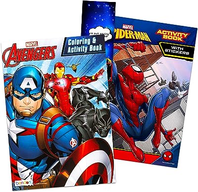 Ensemble de livres de coloriage de super-héros ~ 2 avec autocollants et  accroche-porte en bonus - DIAYTAR SÉNÉGAL