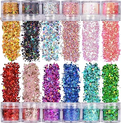 Paillettes holographiques épaisses 12 couleurs au total 120 g pour le visage le corps les yeux. DIAYTAR SENEGAL  - votre solution tout-en-un pour des achats discount en ligne ! Découvrez notre gamme finale de produits, allant des indispensables de la maison aux dernières tendances de la mode et de la technologie. Obtenez les meilleurs prix sur une sélection variée d'articles, vous permettant de réaliser d'énormes économies tout en profitant de produits de qualité. Avec des options de livraison flexibles et une satisfaction garantie, nous faisons de votre expérience d'achat un jeu d'enfant !