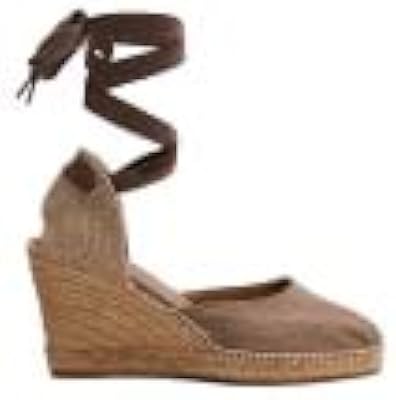 Espadrilles compensées en lin à bretelles croisées pour femmes, haut, 38 eu