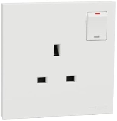 Prise commutée schneider electric avataron c e8715_we, 1 groupe, 13a blanc 250 v