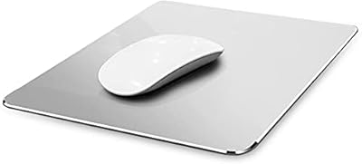 Tapis de souris mecacoz en métal aluminium argenté tapis étanche double