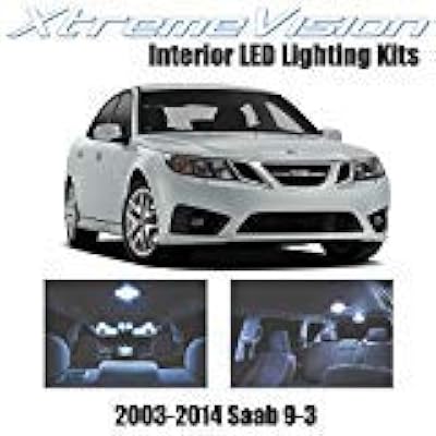 Xtremevision saab 9-3 2003-2014 kit intérieur led de luxe blanc brillant (7 pièces)