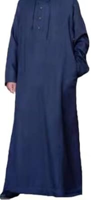 Caftan musulman abaya à manches longues, capuche et large fermeture à boucle, abaya