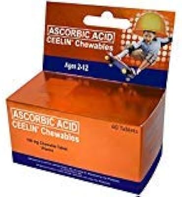 Comprimés de vitamine c d'acide ascorbique ceelin chewables 60 comprimés