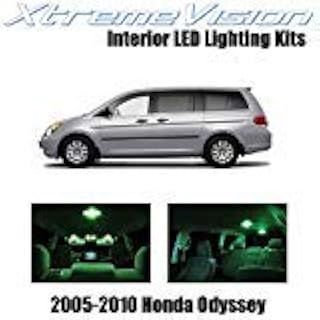 Xtremevision honda odyssey 2005-2010 kit intérieur led deluxe vert (11 pièces) + outil
