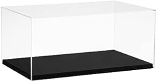 Boîte de présentation en acrylique transparent lamset epda avec base en bois noir