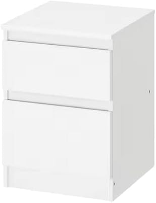 Commode ikea kolen avec deux tiroirs, blanc, taille 35x49 cm