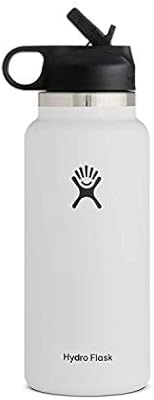Couvercle avec paille à large ouverture hydro flask, 32 oz, blanc