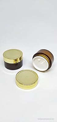 Dinemart 15 g récipient cosmétique vide en acrylique de couleur ambre avec couvercles